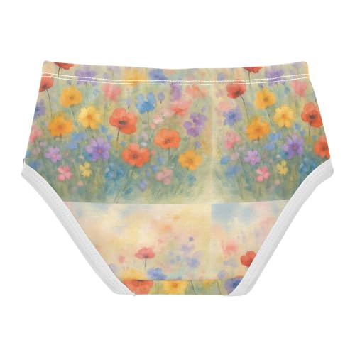 Joisal Toddler Girls Underwear 2t Cotton Panties Little Girl Bright Briefs Girls Undies Colorful Wildflowers2