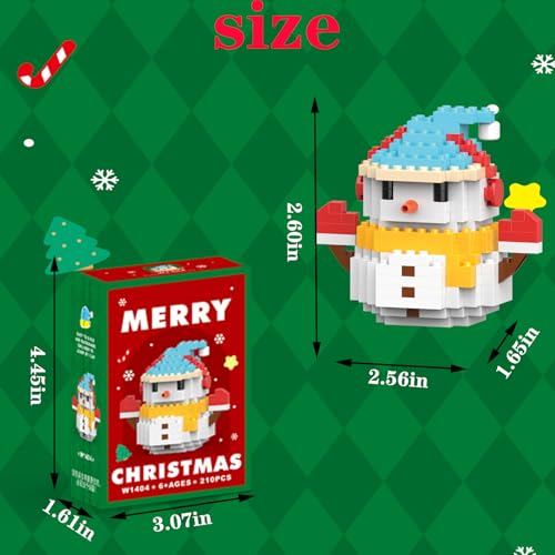Image of Christmas Snowman Building Micro Blocks Set Compatible with Lego Christmas Advent Calendar 2026 Stacking New Toys Holiday Present Box New Year Xmas Gifts for Kids and Adults (Snowman)