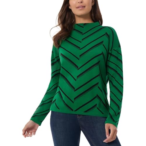 Image of Jones New York Women's Mock Neck Long Sleeve Jacquard Sweater