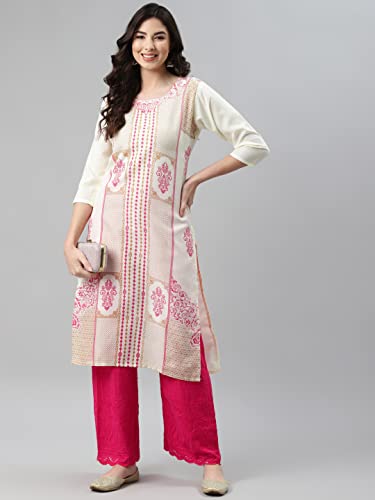 Image of Aarika Women's Cream Color Printed Kurti