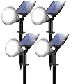 NBKLS Solar Spot Lights for Outside, 21 LED Outdoor Solar Lights for Yard, 4 Pack Solar Spotlights Waterproof Auto On/Off for Landscape, Wall, Garden, Pool, Tree, Pathway and Driveway(White)