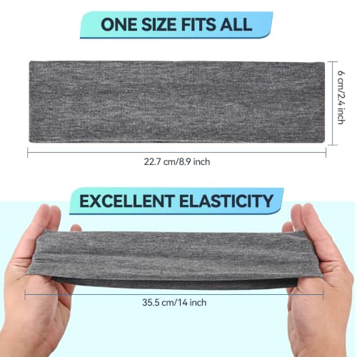 Image of 14 Pack Headbands for Women, Fashion Soft Cotton Stretchy Hairbands | Sweat-Absorbent Elastic Sports Head bands, Suitable for Workouts, Running, Yoga and Makeup
