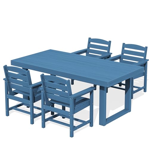 SERWALL HDPE Outdoor Dining Set for 4, 67'' All Weather