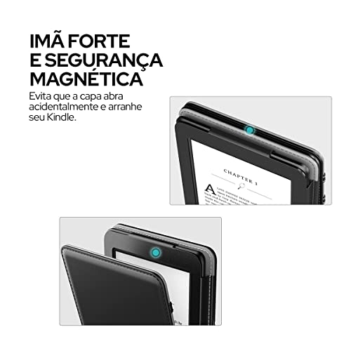 WB Capa Kindle 11ª Geração Silicone Flexível e Sensor Magnético Vertical Preta (Não compatível com K