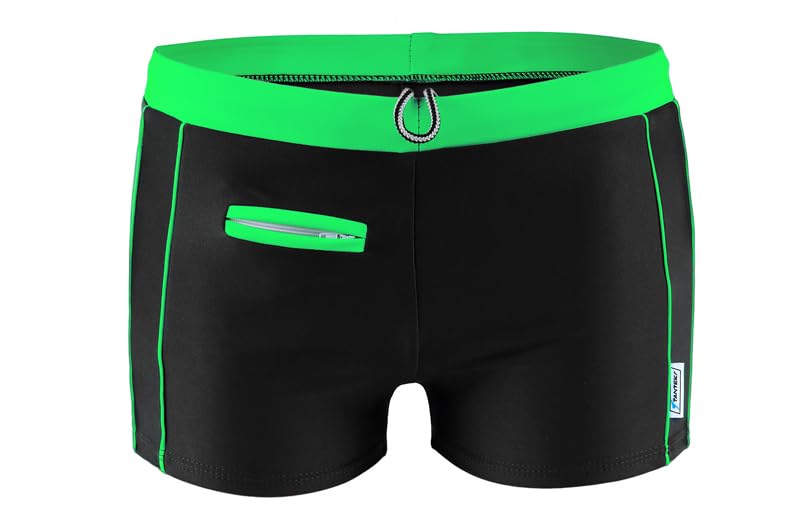 Maillot de bain homme noir et vert S short de bain poche zippée
