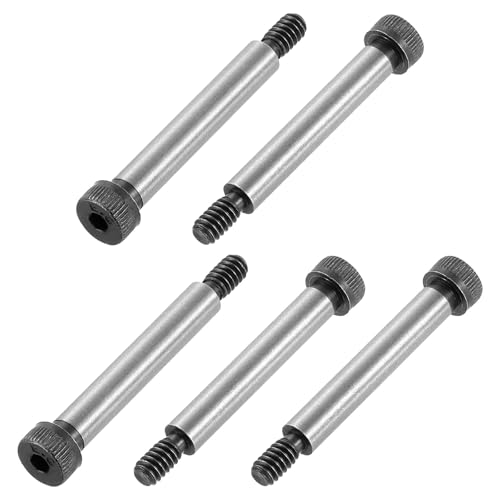 sourcing map Alloy Steel Hexagon Socket Head Shoulder Screws Bolts, 1-1/2 Shoulder Length, 1/4 Shoulder Dia, #10-24 Thread, 5pcs