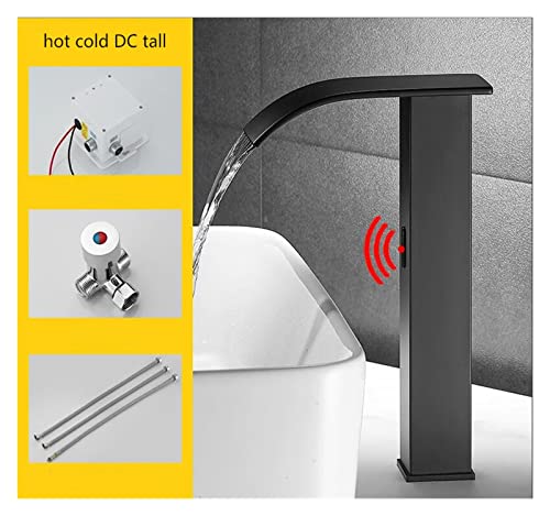 Grifo negro monomando con agua fría y caliente para lavabo sobreencimera 3