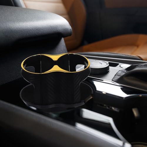 Portavasos para carro rotatorio 2 en 1 con borde dorado miniatura 6