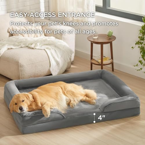 Image of Cutepups Orthopedic Dog Bed Comfortable Dog Mattress for Sleeping, Washable pet Bed for Dogs (Only Grey, L)