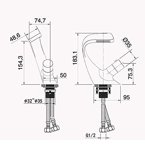 Mitigeur lavabo cascade facile à installer en laiton - 4