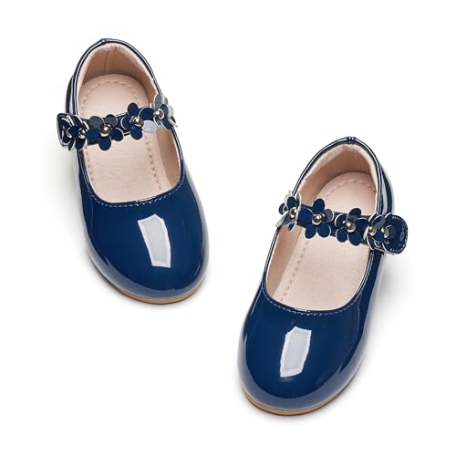 Image of GINFIVE Toddler Girls Dress Shoes Little Girls Mary Janes Ballerina Flats Shoes Toddler