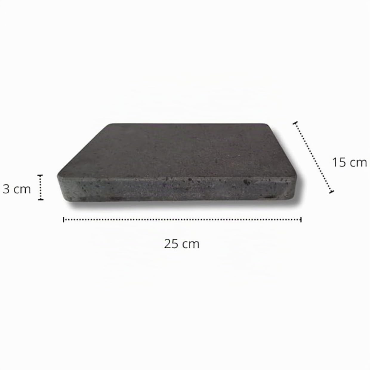 Kalu creations Plaque en pierre de lave rectangulaire pour viande, grill avec plaque naturelle réfractaire pour four électrique et gaz, 25 x 15 cm - noir