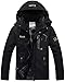 Memoryee Chaqueta impermeable para hombres Chaqueta polar de invierno Cálida chaqueta de esquí A prueba de viento Bolsillos múltiples/Black/L