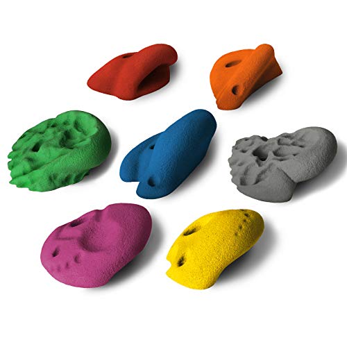 ALPIDEX Juego de presas de Escalada Tipo cazo 7 XL con Superficie ergonómica y sin aristas, y con Muescas Desde Profundas a semiprofundas, Color:Color Mezclado