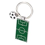 SPYMINNPOO Llavero de Fútbol, ​​colgante de Llavero de Campo de Fútbol de Acero Inoxidable con Diseño Intrincado, para Mochila, Hombres, Fanáticos de los Deportes, Regalo para Navidad,