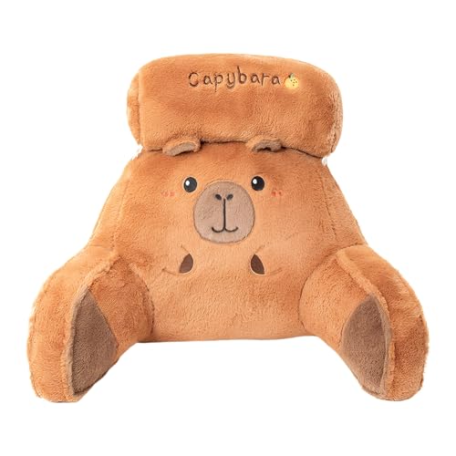 Almohada de Lectura para Cama,Capybara Design Cojín Soporte Espalda Ergonómico | Almohadón de Sofá con Brazos - Para Adultos y Niños - Descanso en Sofá o Suelo, Dormir Sentado, Relajarse y Ver Televis