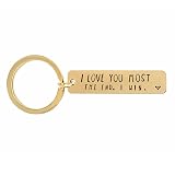 Jesemiah Valentine's Day Gift,I Love You More/Most the End,I Win Keychain for Boyfriend Girlfriend Husband Wife Couple Birthday Gifts (I Love You Most Gold)