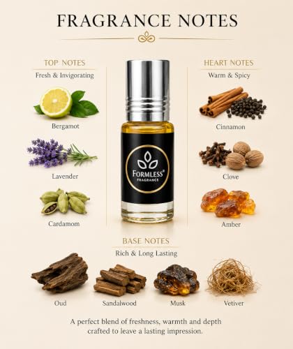 Image of Formless Kala Bhoot 3ml Attar Unisex - Premium Bold Intense Fragrance Oil, Long Lasting Alcohol-Free Perfume, Dark Smoky Scent, Pocket Size Roll-On, Travel Friendly Daily Wear & Special Occasions