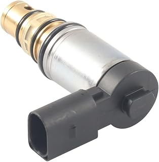 ComfyHarbor Válvula solenoide de control del compresor de CA 1K0820803E para modelos 2.0T 2.5L 2006-2015, reemplazo OEM negro y plateado