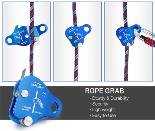 Ito Rocky Rope Grab - Fall Belay Device for Rope Climbing Arborist Rescue and Aerial Work - Thumbnail 4