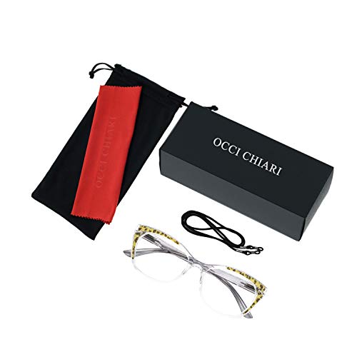 Image of OCCI CHIARI Women Reading Glasses Cateye Fashion Eyewear Frame Flash Nerd 0 1.0 1.5 1.75 2.0 2.25 2.5 3.0 4.0 5.0 6.0