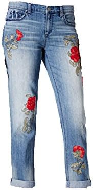 Vintage America Blues Women's Gratia Bestie Boyfriend Jeans - Distressed Denim With 5 Pockets & Cuffed Hem, 27" Inseam - View #3