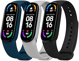 Ainiv Strap Replacement Compatible with Xiaomi Mi Band 7/Mi Band 6/Mi Band 5/Mi Band 4/Mi Band 3, 1/2/3/20pcs Silicone/Knitted/Stainless Steel Replacement Watchband Adjustable Sports Strap