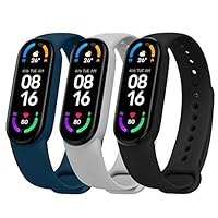 Ainiv 3 Pack Armband Kompatibel mit Xiaomi Mi Band 5 / Band 6/Amazfit Band 5, Weiches Silikon Verstellbare Fitness Ersatzbänder für Xiaomi Mi Band 5/6 Armband, Wasserdicht Ersatzband