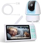 Baby Monitor avec caméra Baby Viewer 1080P Capteur intelligent Pas d'application Non WiFi Caméra de surveillance pour bébé avec écran de visionnement pour bébé animal etc. (Blue)