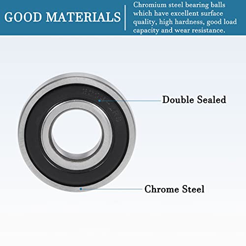 QUARKZMAN 6204-2RS 20x47x14mm Kugellager x 4Stk Chromstahl für DIY-Projekte Werkzeuge mit hoher Härte Doppelt versiegelt