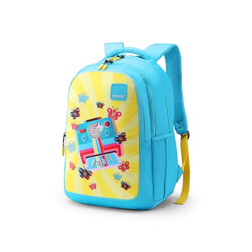 Image of American Tourister Ollie 4.0 Xl 01 G.C.Blu, Extra Large School Backpack, Age 8-12 Years, 3 Compartments,3D Glasses Inside - Atplayunique 32.5 Ltrs Capacity - Girls