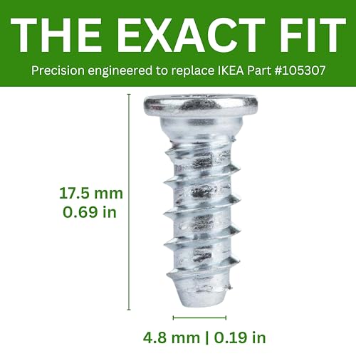 Spare Hardware Parts Bed Frame and Desk Screw (IKEA Part #105307) (Pack of 8) - Thumbnail 4