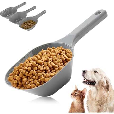 ANVS 3 Pack Dog Food Scoop Set, 1 Cup Dog Food Scoop Multi Purpose Plastic Pet Food Scoop Measure Cups for Dog,Puppy and Cat Cover