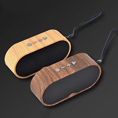 homozy Altifalante De Alto-falante Bluetooth Para Grãos De Madeira Ao Ar Livre Com Microfone FM Rádi