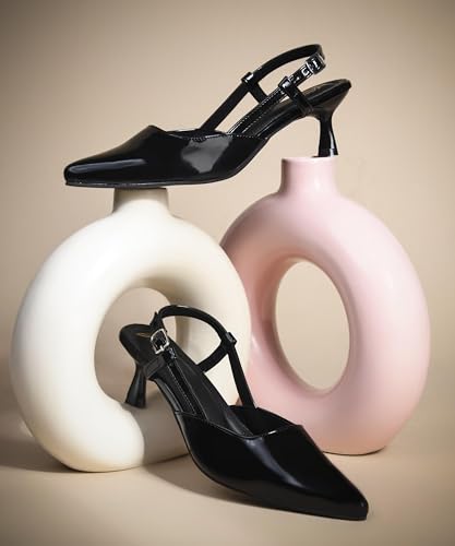 Image of JM LOOKS Elegant Pointed Toe Slingback Kitten Heels Fashionable Sandals for Modern Women