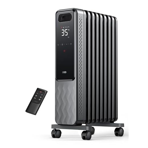 Dreo Oil Radiator Energy Saving 2000 W, Mobile Electric Heater 9 Ribs with Remote Control, 3 Heat Settings, 4 Modes, 24 Hours Timer, Overheating Tilt Protection, Radiators Electric Heater with