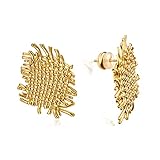 LecAit Original Design S925 Sterling Silver Statement Earrings for Women Dainty 14k Gold Stud...