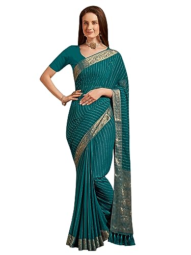 Sari en georgette tissé de qualité supérieure AKHILAM style indien chic