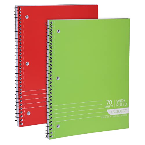 Cahier 1 sujet à spirale Lot de 2 carnets pour la maison l'école la classe et le bureau