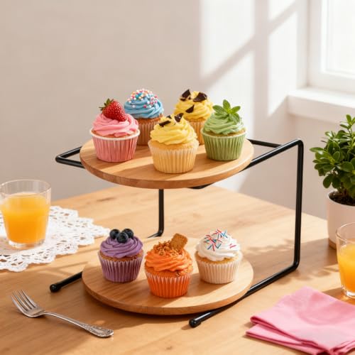 Aulufft 6 Pcs Black Metal Pizza Table Stands Food Platter Tray Riser by Aulufft - Image 5