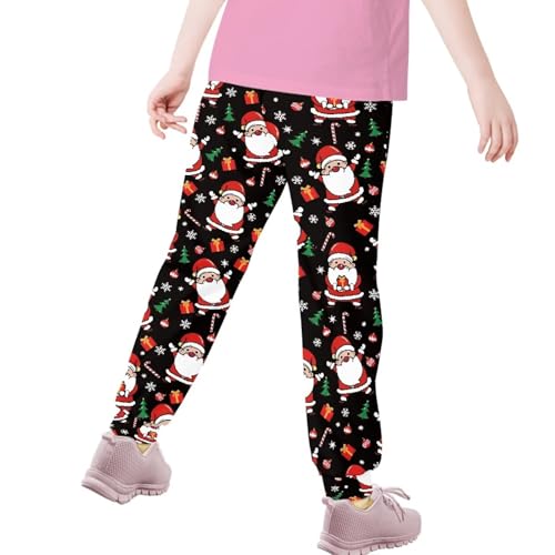 AmzPrint Snowflakes Print Christmas Gym Sweatpants Black Drawstring Workout Athletic Casual Sweatpants for Boys 6-74