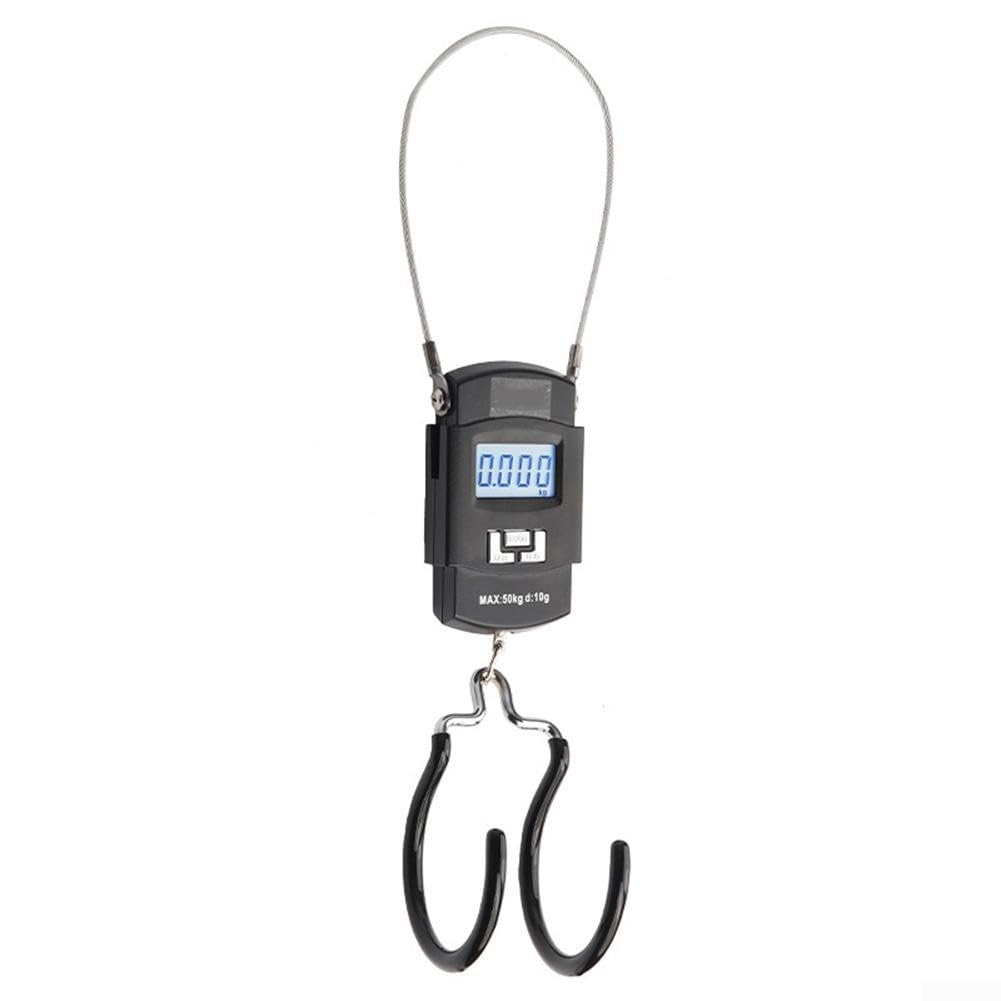 Báscula de pesaje, báscula digital portátil de gancho para equilibrio de componentes de ciclismo, báscula colgante precisa con gancho doble recubierto de goma, ligera para peso del marco de bicicleta