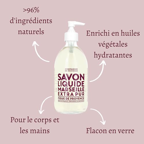 Compagnie De Provence Savon De Marseille Extra Pure Liquid Soap - Fig Of Provence - 16.7 Fl Oz Glass Pump Bottle #TOP2