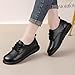 Women's Leather Lace-up Oxford Shoes,Fashion Vintage Comfort Round Toe Non-Slip Soft Sole Casual Flat Walking Loafers (8.5,Black)
