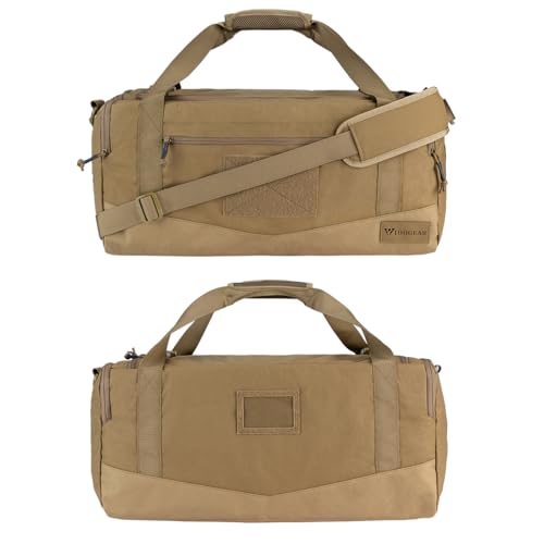 IDOGEAR Tactical Deployment Bag Military Duffle Bag 33L With Shoe Compartment Heavy-Duty Luggage Bag For Outdoor Hiking Traveling Camping(Coyote Brown)2