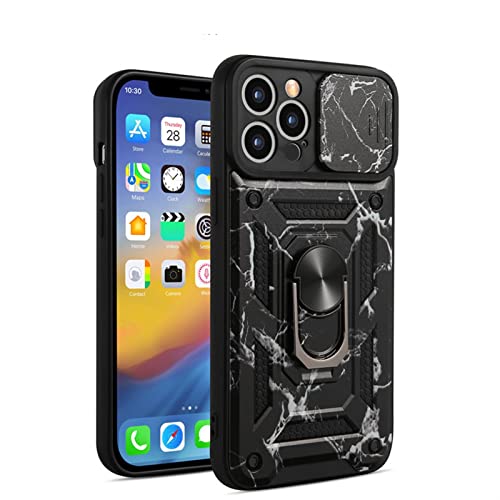 Étui de téléphone blindé anti-chute pour iPhone 13 avec cache caméra coulissant de couleur Svart