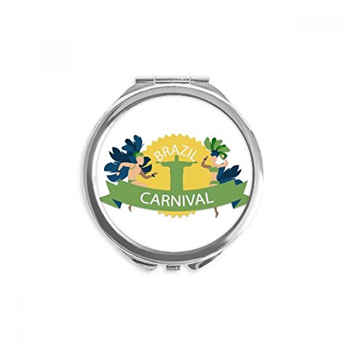 Mount Corcovado Hula Brazil Carnival Hand Compact Mirror Round Portable Pocket Glass image 2