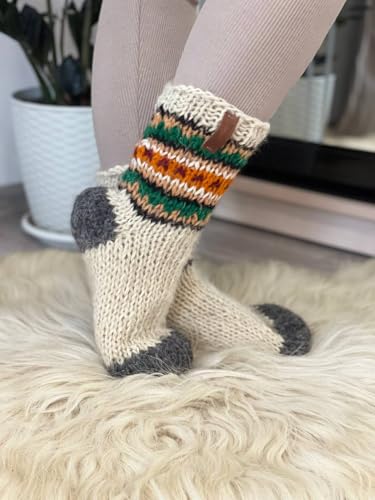 Ukrainian Handmade Knitted Wool Socks/Unique Design for Women or Men/Cozy Hutsul Pattern/Warm Natural Wool/Perfect Knit Gift & Wool Accessor4