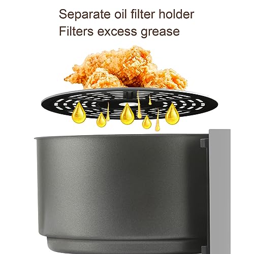 Elektrische Fritteuse, 6 L, Großes Fassungsvermögen, Intelligente Temperaturregelung, 360-Grad-Wärmezirkulation, ölfreie Küchenfritteuse für Zuhause, Wohnung, Büro, Party, Festival – Bild 4
