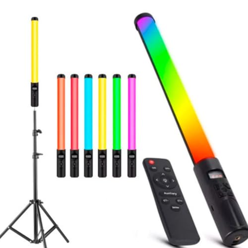 Barra Led Profissional para Gravação + Tripé e Controle Iluminação Led Gamer Setup RGB